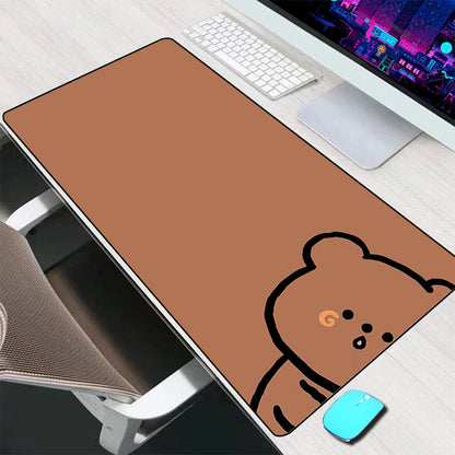 Mouse pad gamer Oso Café Teddy en uso