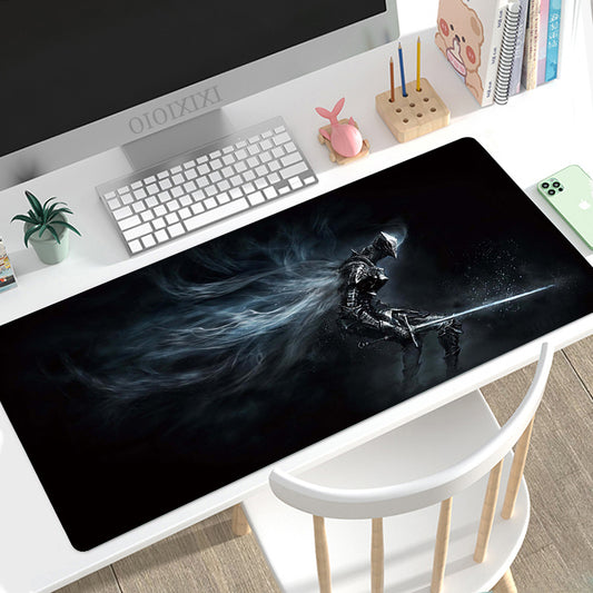 Mouse pad gamer caballero blanco en uso
