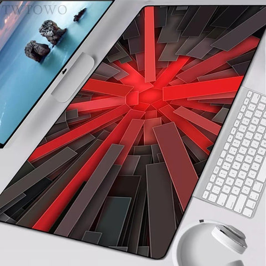 Mouse pad gamer Rectángulos Rojo en uso